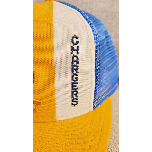 VINTAGE San Diego Chargers AJD NFL 1980s Lucky Stripes SnapBack Trucker Hat - Picture 7 of 14